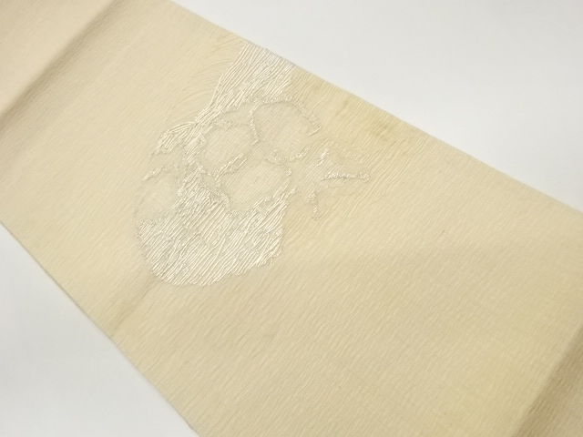 すくい織紙布抽象模様織出し夏用袋帯